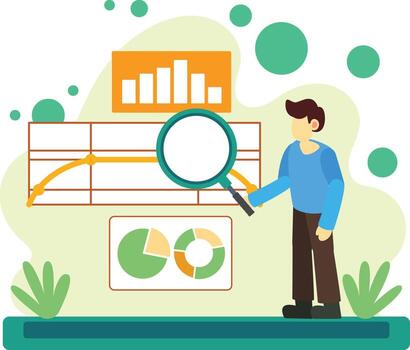 Data analysis and visualization illustration vector