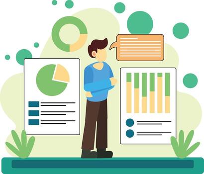 negocio tablero análisis ilustración vector