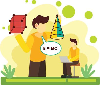 Illustration of E=mc² concept vector