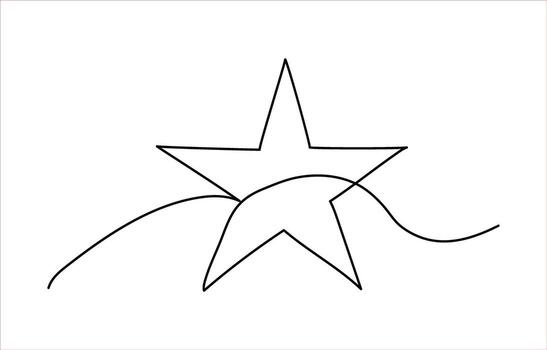 Modern star icon outline continuous single line art background illustration design vector