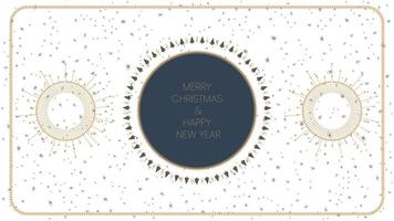 Elegant Minimalist Merry Christmas and Happy New Year Festive Background Design vector