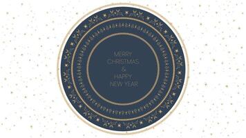Minimalist Luxury Merry Christmas and Happy New Year Circle Ornament Background Design vector