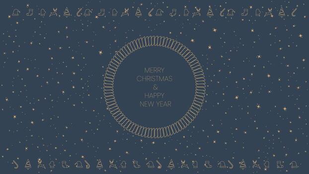 minimalista Navidad y nuevo año íconos circulo marco sin costura modelo para fiesta saludo antecedentes vector