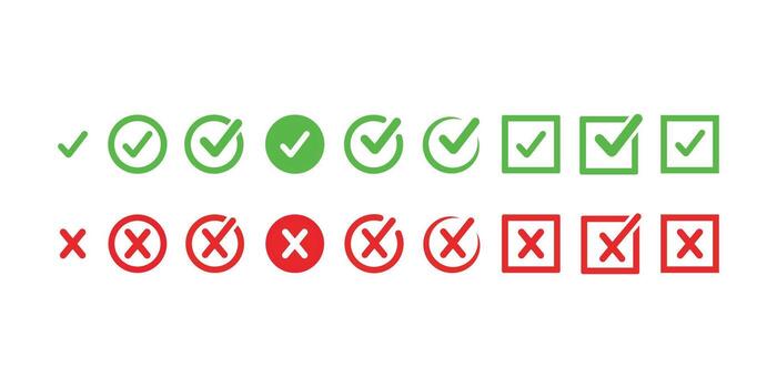 Right and Wrong Sign Illustration for Correct and Incorrect Symbol Design vector