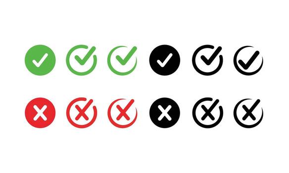 Checkmarks and Confirm Icons Illustration for Approval, Validation, and Success Symbols vector