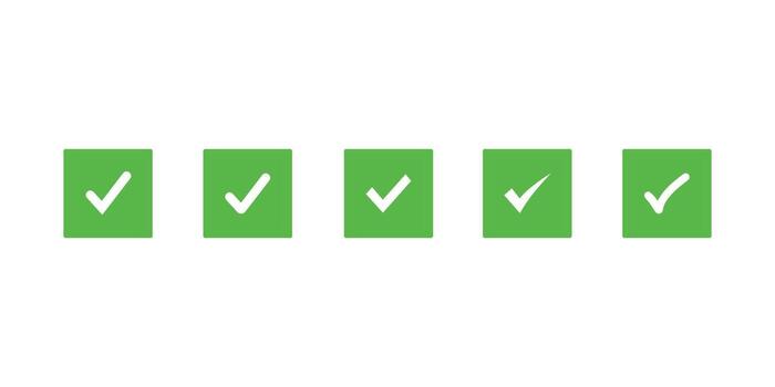 Checkmarks and Confirm Icons Illustration for Agreement, Approval, and Validation Symbols vector