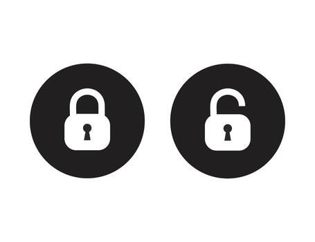Locked and Unlocked Black Icon Illustration for Security and Access Design vector