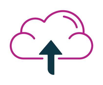 subir a nube símbolo para en línea archivo transferir y almacenamiento. un simple, moderno gráfico para tecnología y nube informática conceptos. vector