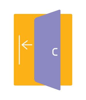 Enter or login icon with an open door and arrow. Modern flat illustration for user interface, website button, or access concepts. vector