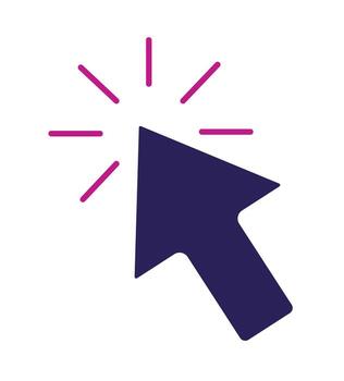 Clicking mouse cursor icon for website navigation and selection. Modern flat symbol for computer interaction and user interface design. vector