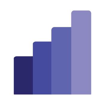 Bar chart icon for business growth and data analysis. Modern flat illustration for infographics, reports, and financial presentations. vector