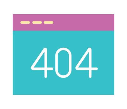 404 error page not found icon. Website browser window showing a system error message. Flat design illustration for web design. vector