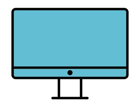 moderno plano computadora monitor icono. un sencillo escritorio ordenador personal monitor símbolo para tecnología y oficina conceptos. vector