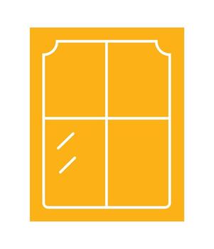 Modern window illustration with a decorative frame. A simple graphic element for house, interior design, and real estate projects. vector