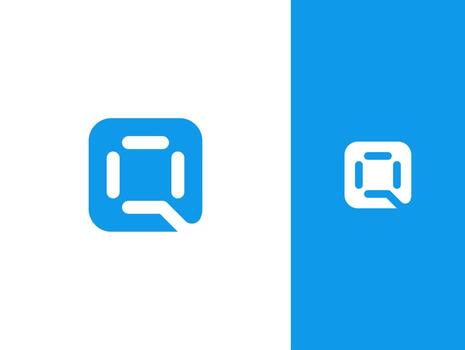 This modern and sleek logo features a stylized letter Q in a rounded square shape, with a clean and minimal design. The vibrant gradient from purple to blue gives it a futuristic and innovative feel. vector