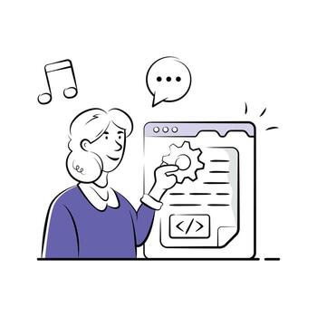 desarrollador pruebas guiones para sitio web actuación y codificación exactitud. vector