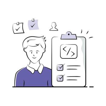 tomar tu manos en esta creativo ilustración de tarea lista en moderno estilo vector