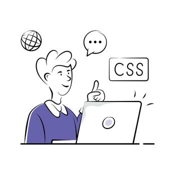 tomar un Mira a esta increíble mano dibujado ilustración de web desarrollador vector