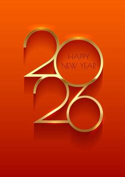 Modern Happy New Year background with gold numbers design vector