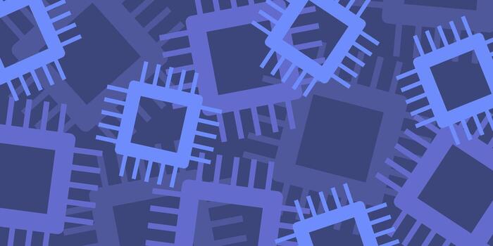 Blue background with microchip texture. Design for banners, posters, and social media. vector