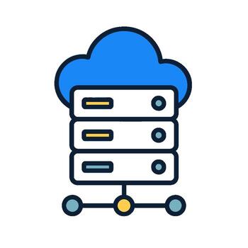 nube informática servidor infraestructura para datos almacenamiento y Procesando. vector