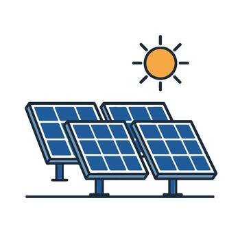 solar panel formación energía renovable poder sistema. vector