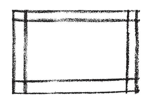 Hand drawn crayon sketch frame. Grunge rectangular border with overlapping lines for artistic design. vector