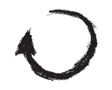 mano dibujado circular flecha con un grunge textura. lápiz de color actualizar símbolo para web y aplicación diseño. vector