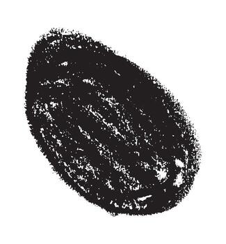 Hand drawn crayon scribble shape. Abstract grunge oval element for artistic design projects. vector