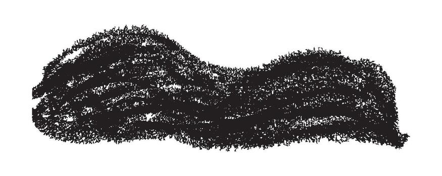 Hand-drawn wavy brush stroke. Abstract black grunge texture element with a charcoal or crayon scribble effect. vector