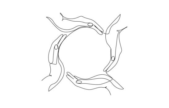 enclavamiento manos circulo unidad apoyo y comunidad vector