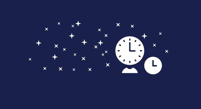 A clock and a clock face are on a blue background vector
