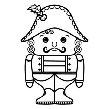 cascanueces garabatear, juguete soldado bosquejo, cascanueces ilustración vector