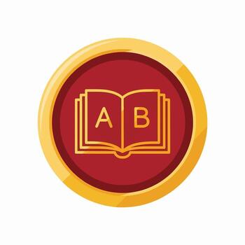 Educational Symbol Representing Learning and Knowledge Acquisition Through Open Books and Alphabets vector