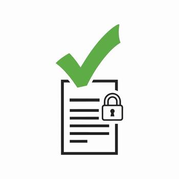 seguro documento aprobación proceso Lista de Verificación verificado seguro datos intimidad y confidencialidad asegurado vector