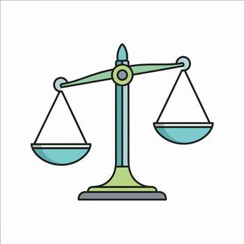 Understanding the Principles of Balance and Justice Through the Symbolism of Scales of Justice vector