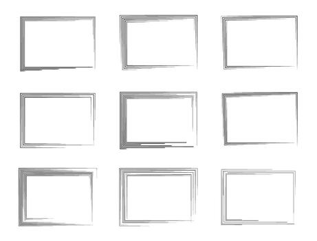 Set of geometric rectangular frames. Text box and frames. vector