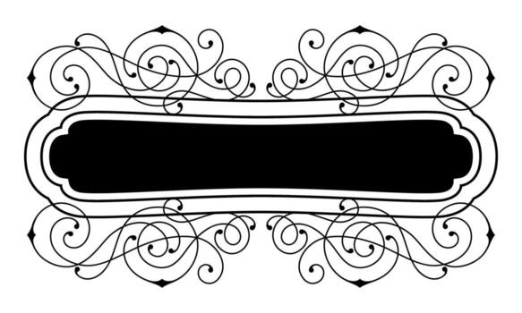 Line curl retro frame. Modern decorative linear background. vector