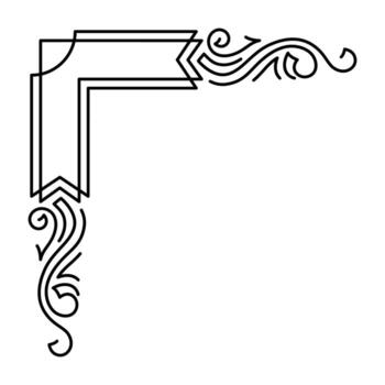 Line-art curl corner. Modern decorative linear element. vector