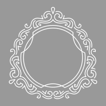 Line curl frame. Modern decorative linear retro background. vector