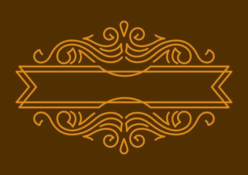 Line decorative curl frame. Modern decorative linear background. vector