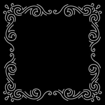 Line curl frame. Decorative linear background. vector
