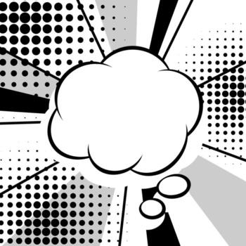 Background with speech bubble. Abstract card in pop art style. vector