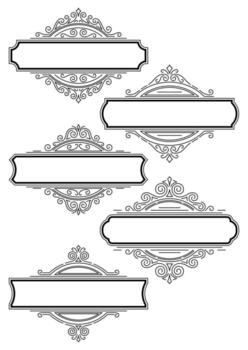Set of decorative line curl frames. Modern decorative linear backgrounds. vector