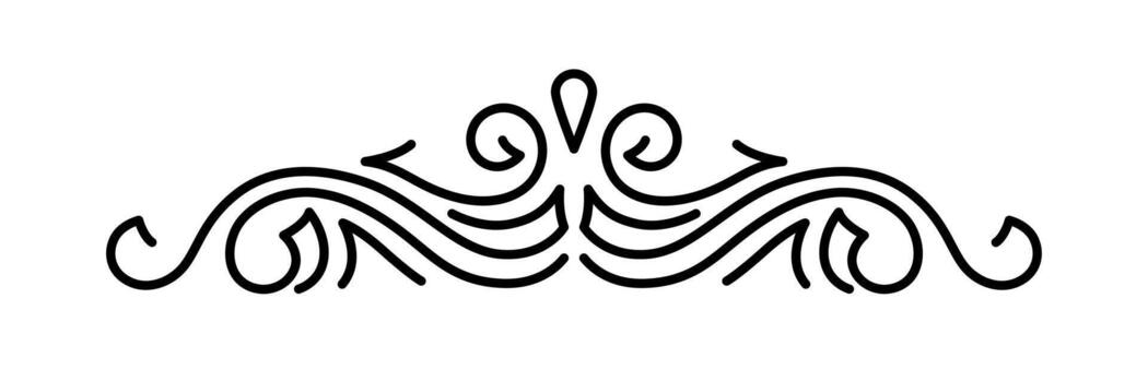 Line-art curl element. Modern decorative linear divider. vector