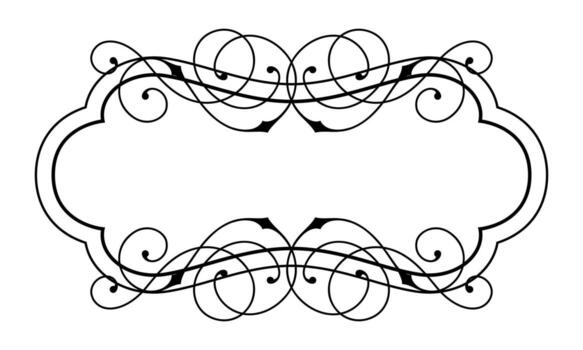 Line curl frame. Modern vintage decorative linear background. vector