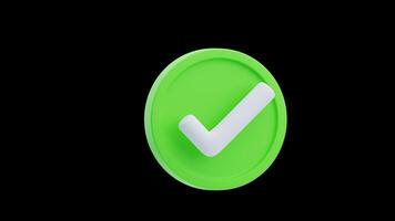 verde dai un'occhiata marchio simbolo 3d animazione video