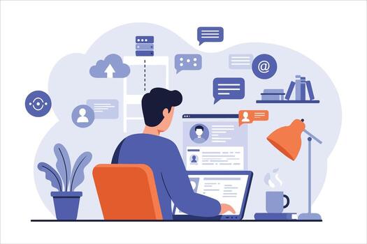 Businessman Working with Data Analytics. vector