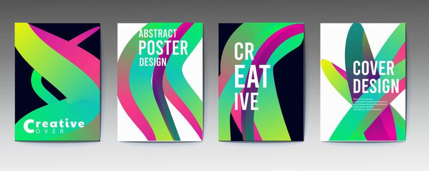 resumen cubrir diseño modelo con dinámica vistoso degradado formas Arte vector