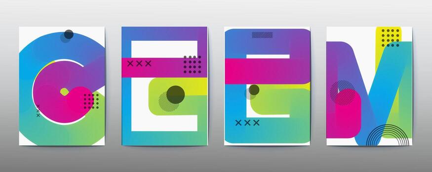 resumen degradado letras y geométrico formas diseño para moderno antecedentes vector